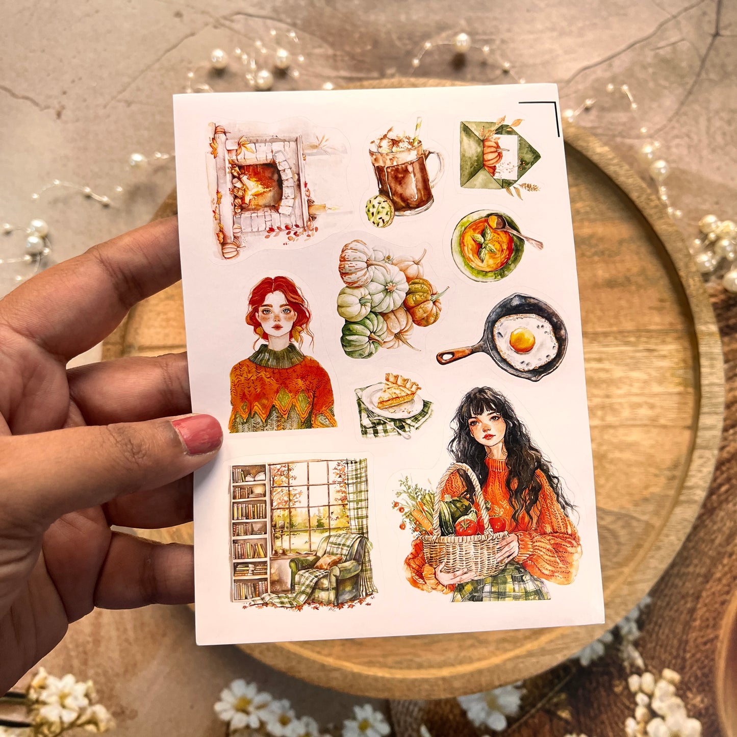 3 Sheets Welcome the green autumn days Die-cut Sticker Pack