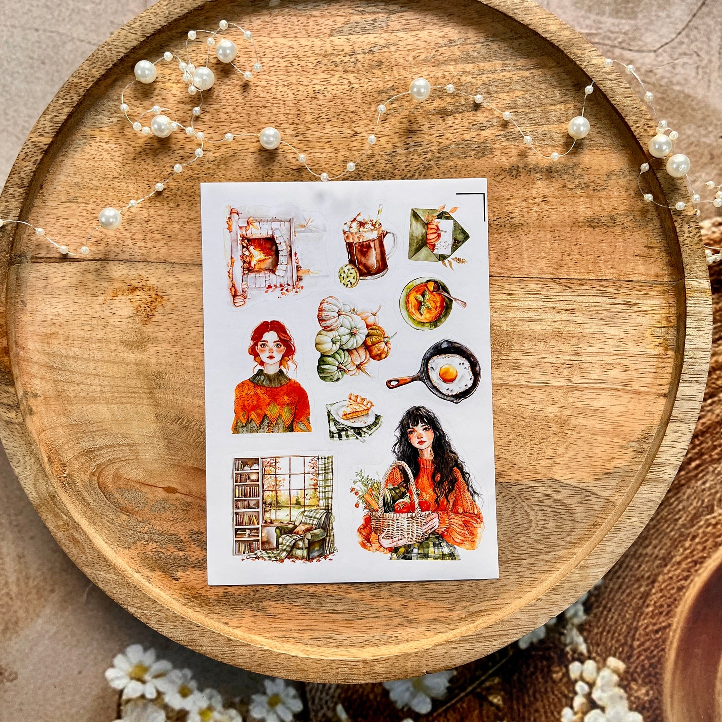 3 Sheets Welcome the green autumn days Die-cut Sticker Pack