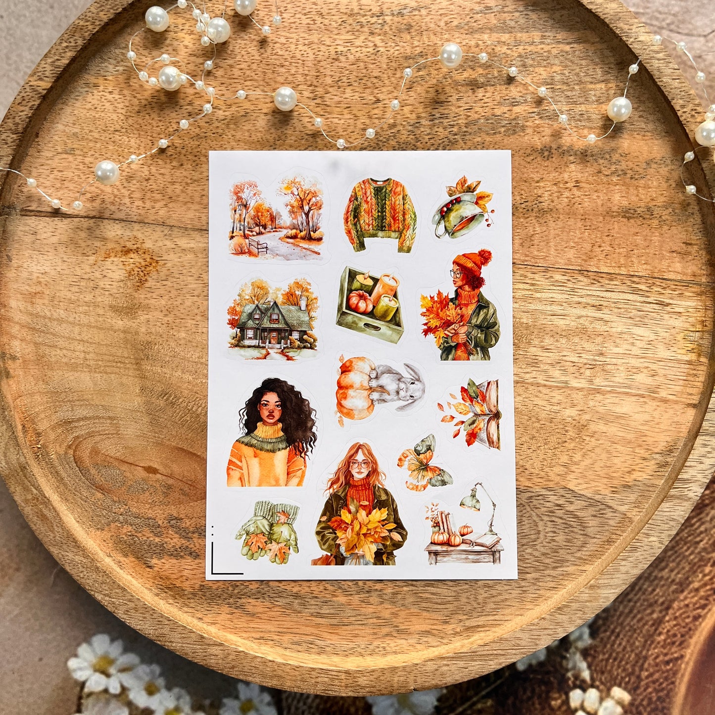 3 Sheets Welcome the green autumn days Die-cut Sticker Pack