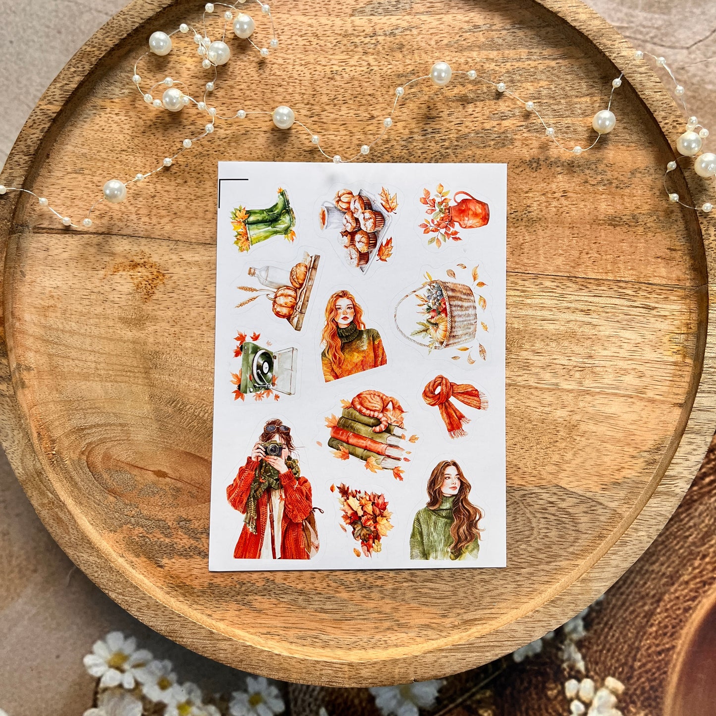 3 Sheets Welcome the green autumn days Die-cut Sticker Pack
