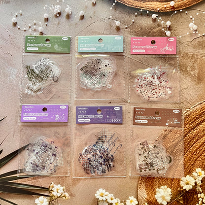 20 Pcs White Night Star Array Series Fresh DIY Decorative Stickers