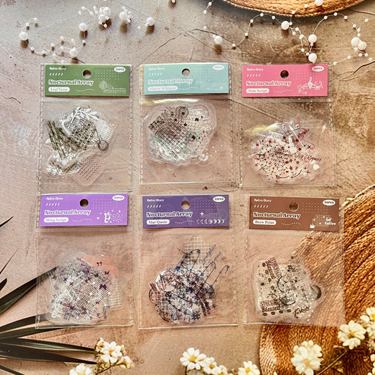 20 Pcs White Night Star Array Series Fresh DIY Decorative Stickers