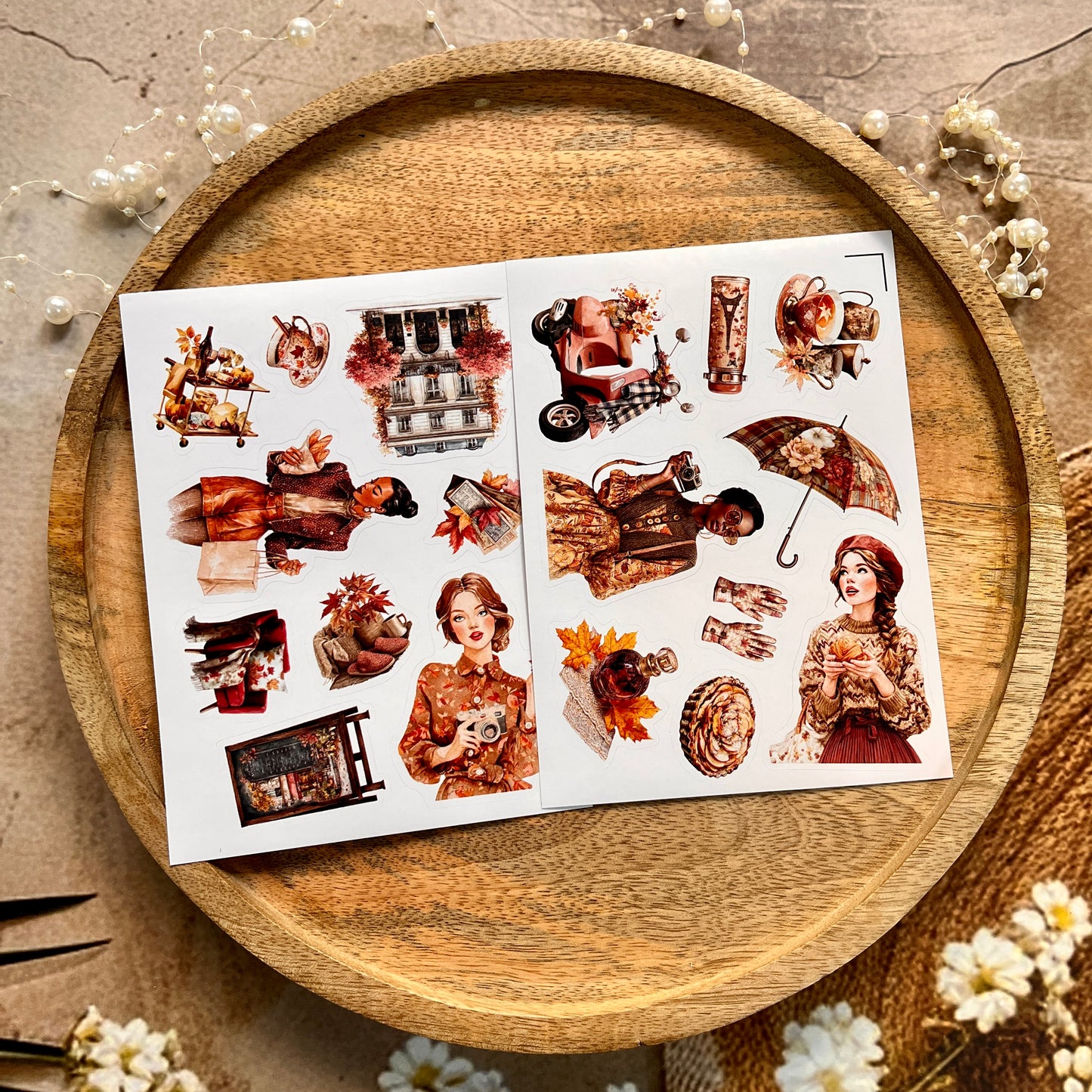 4 Sheets September in Paris Die-cut Sticker Sheets