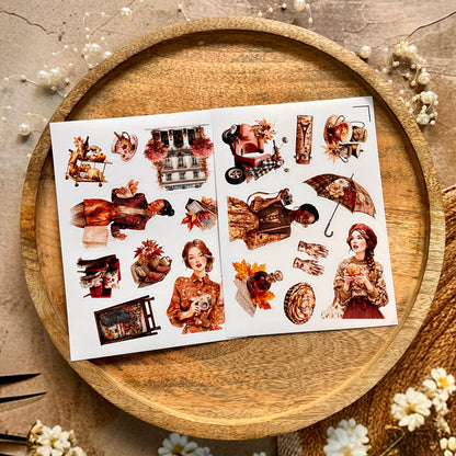 4 Sheets September in Paris Die-cut Sticker Sheets
