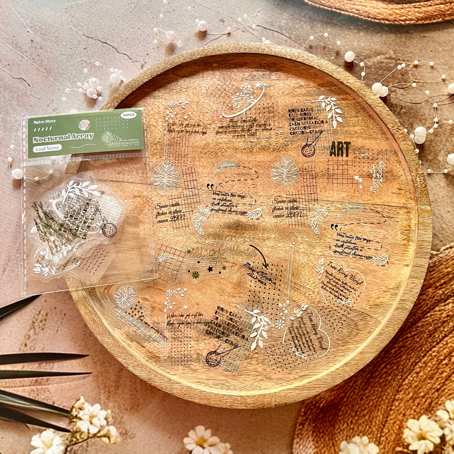 20 Pcs White Night Star Array Series Fresh DIY Decorative Stickers