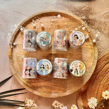 2M Roll Jiao Jiao and Nuo Nuo Series Cute Character Scenery PET Tape