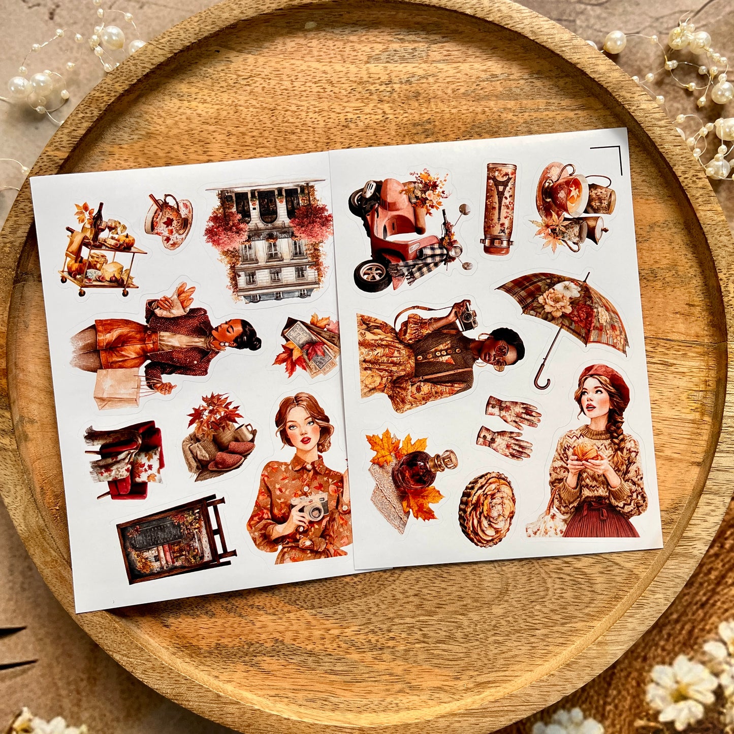 4 Sheets September in Paris Die-cut Sticker Sheets