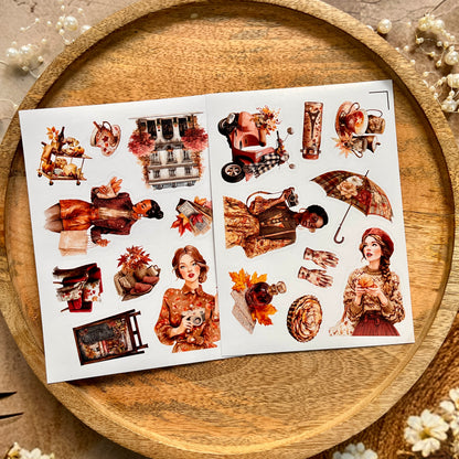 4 Sheets September in Paris Die-cut Sticker Sheets