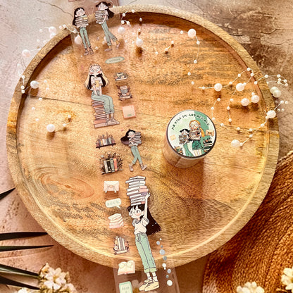 2M Roll Jiao Jiao and Nuo Nuo Series Cute Character Scenery PET Tape