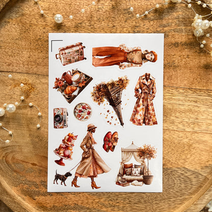 4 Sheets September in Paris Die-cut Sticker Sheets