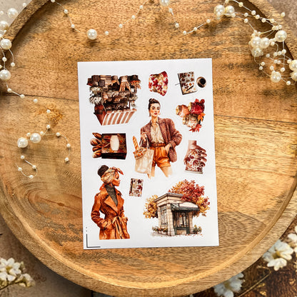 4 Sheets September in Paris Die-cut Sticker Sheets