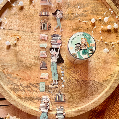 2M Roll Jiao Jiao and Nuo Nuo Series Cute Character Scenery PET Tape