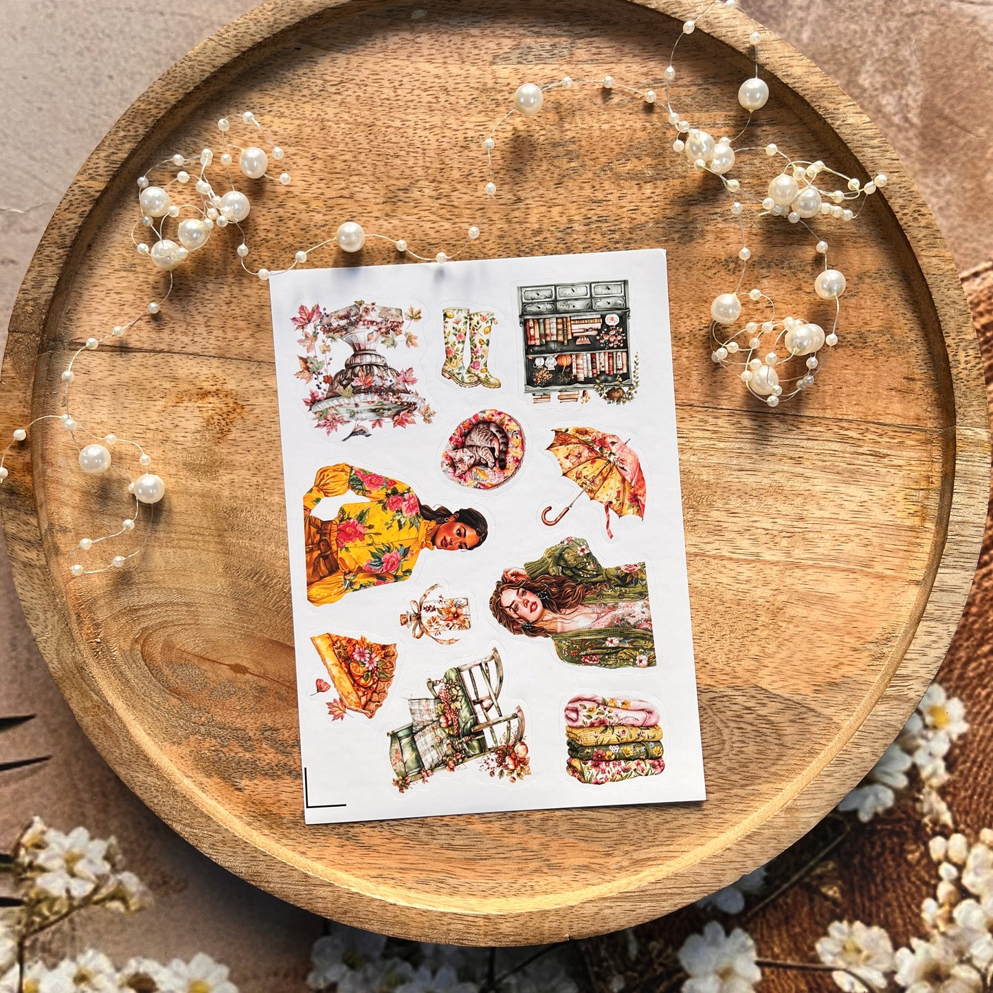 4 Sheets Colorful Autumn Die-Cut Deco Sticker Sheets