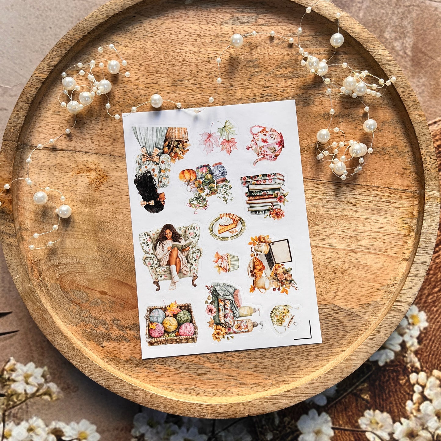 4 Sheets Colorful Autumn Die-Cut Deco Sticker Sheets