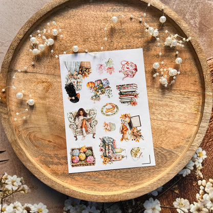 4 Sheets Colorful Autumn Die-Cut Deco Sticker Sheets