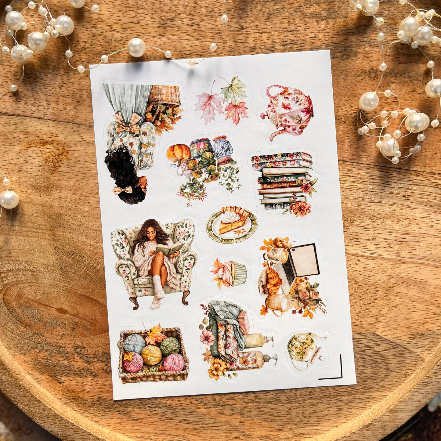 4 Sheets Colorful Autumn Die-Cut Deco Sticker Sheets