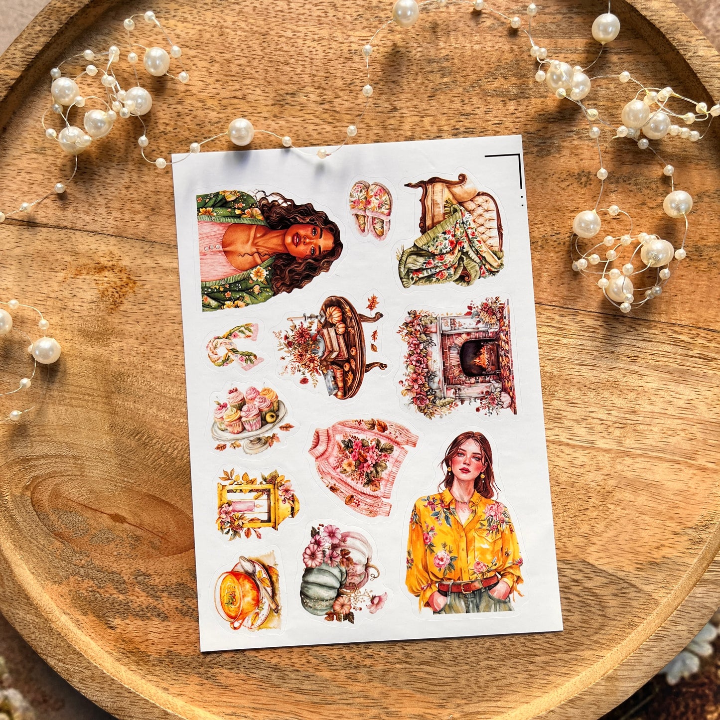 4 Sheets Colorful Autumn Die-Cut Deco Sticker Sheets