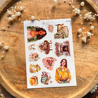 4 Sheets Colorful Autumn Die-Cut Deco Sticker Sheets