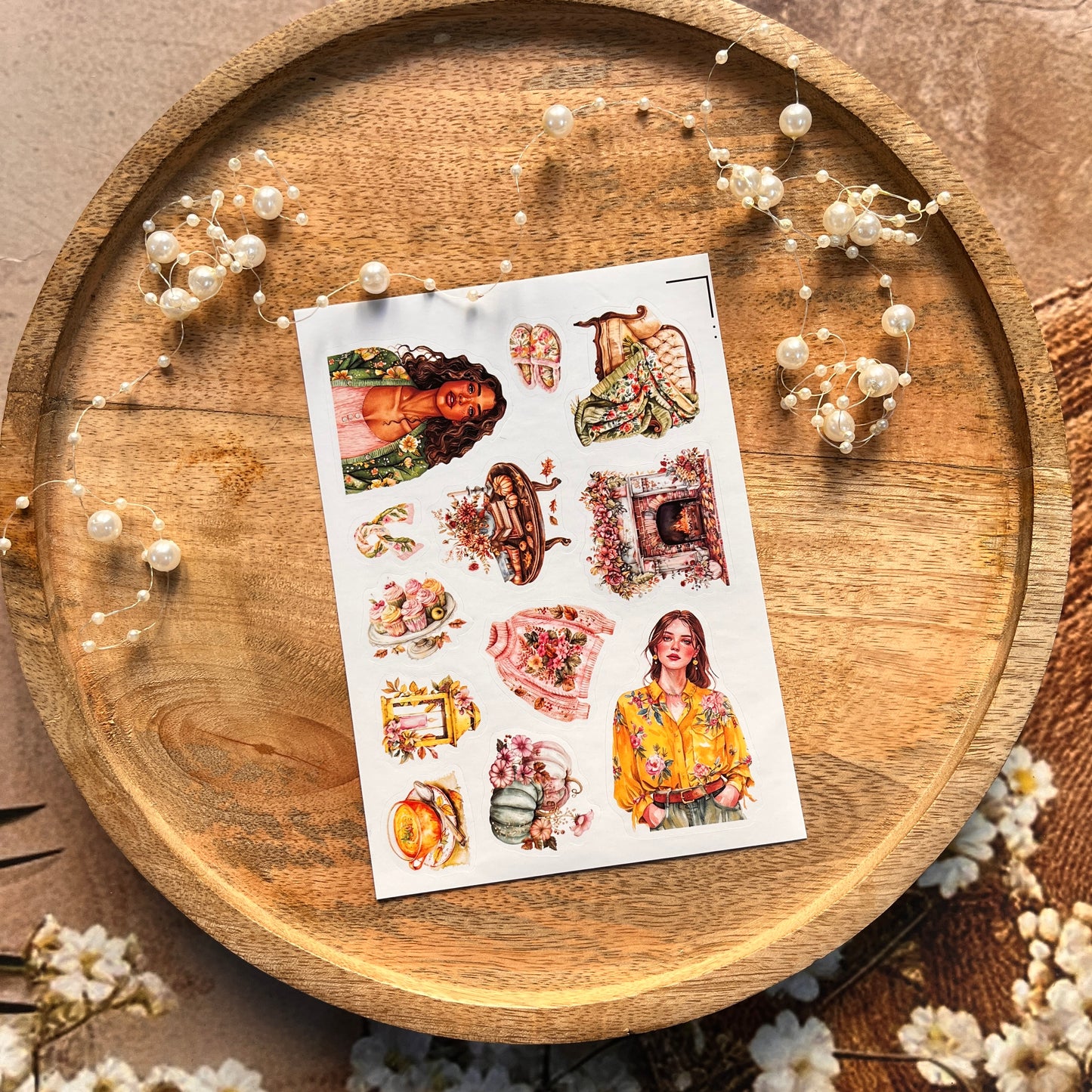 4 Sheets Colorful Autumn Die-Cut Deco Sticker Sheets