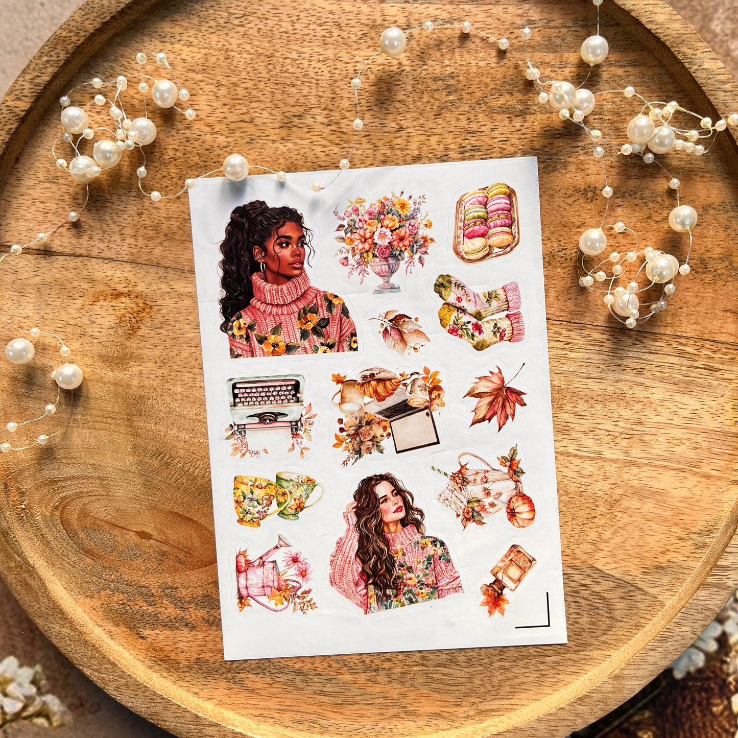 4 Sheets Colorful Autumn Die-Cut Deco Sticker Sheets