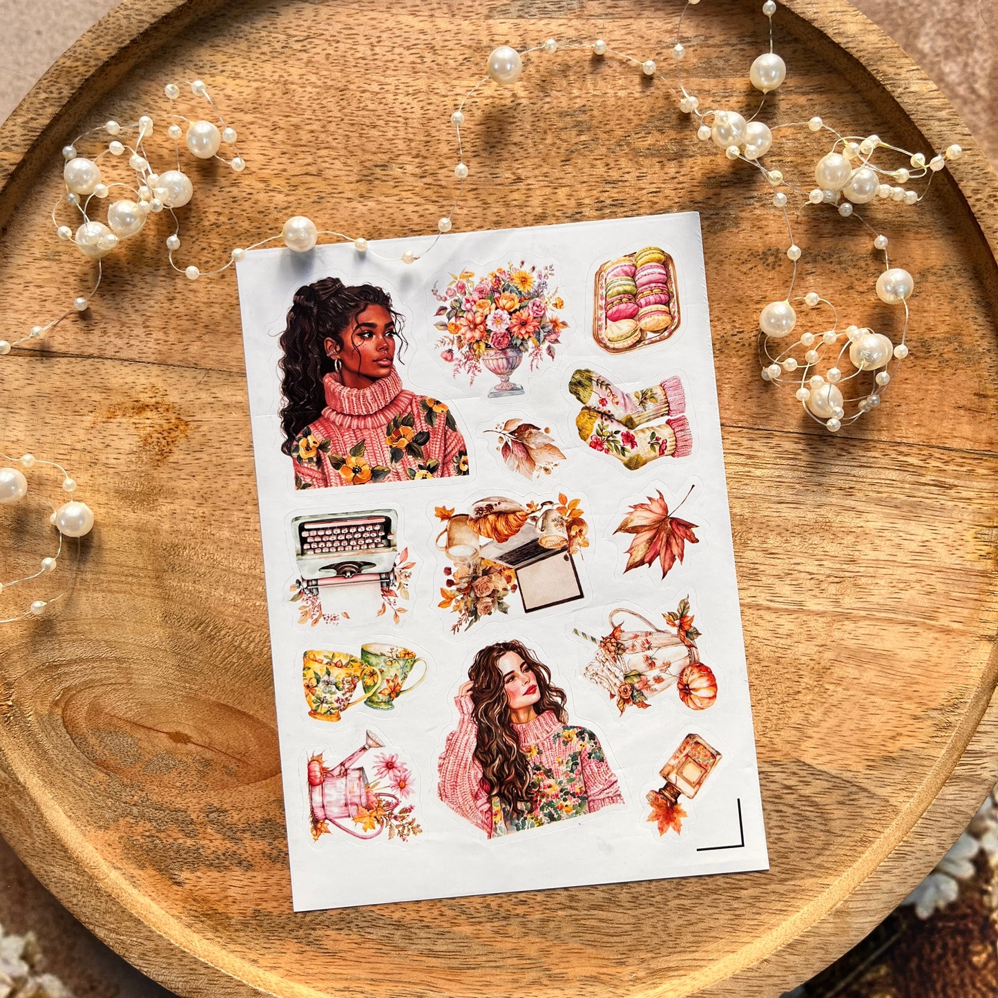 4 Sheets Colorful Autumn Die-Cut Deco Sticker Sheets