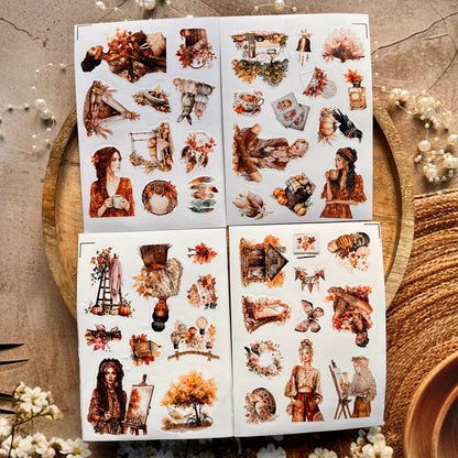 4 Sheets a Short Rest in Autumn Die-cut Sticker Sheets