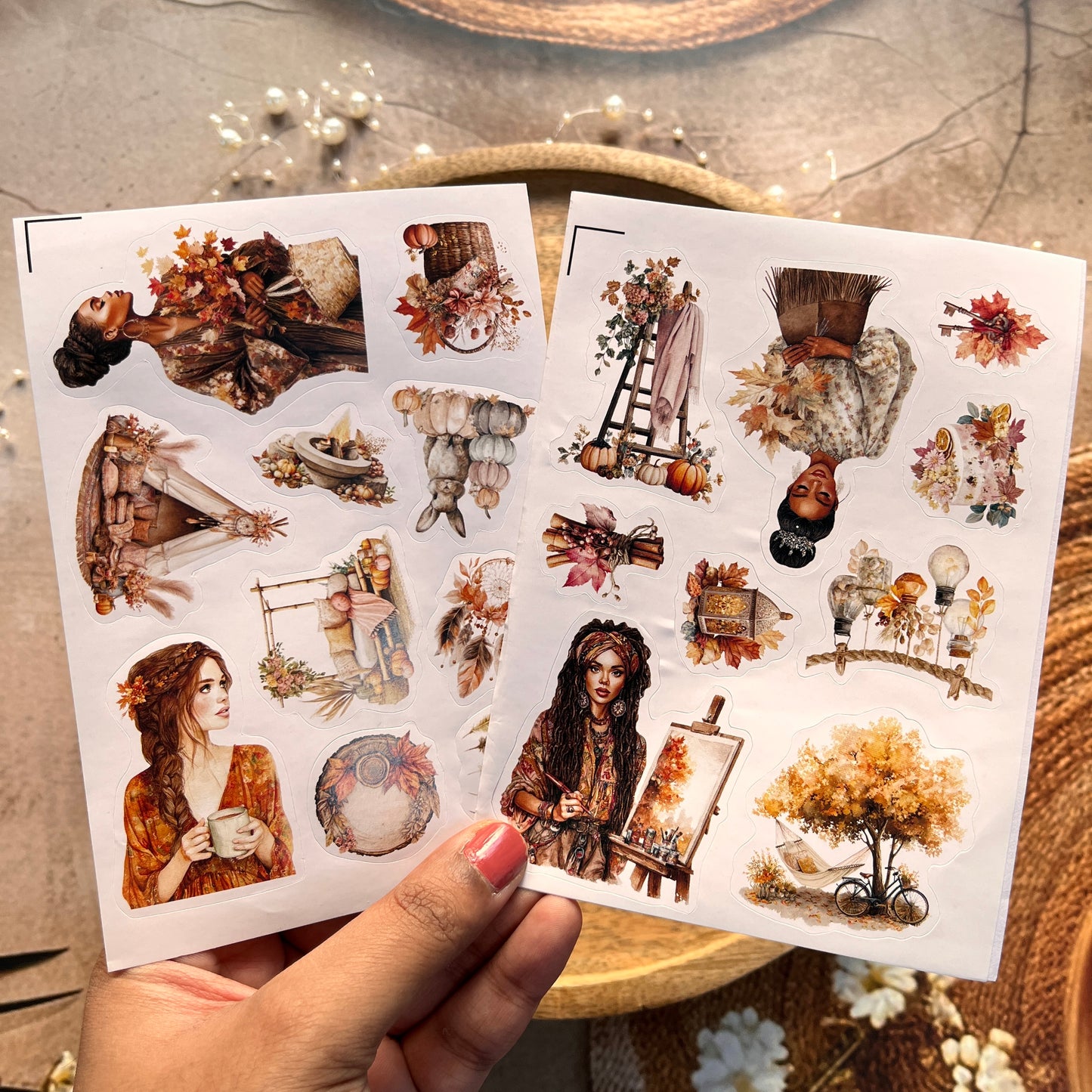 4 Sheets a Short Rest in Autumn Die-cut Sticker Sheets