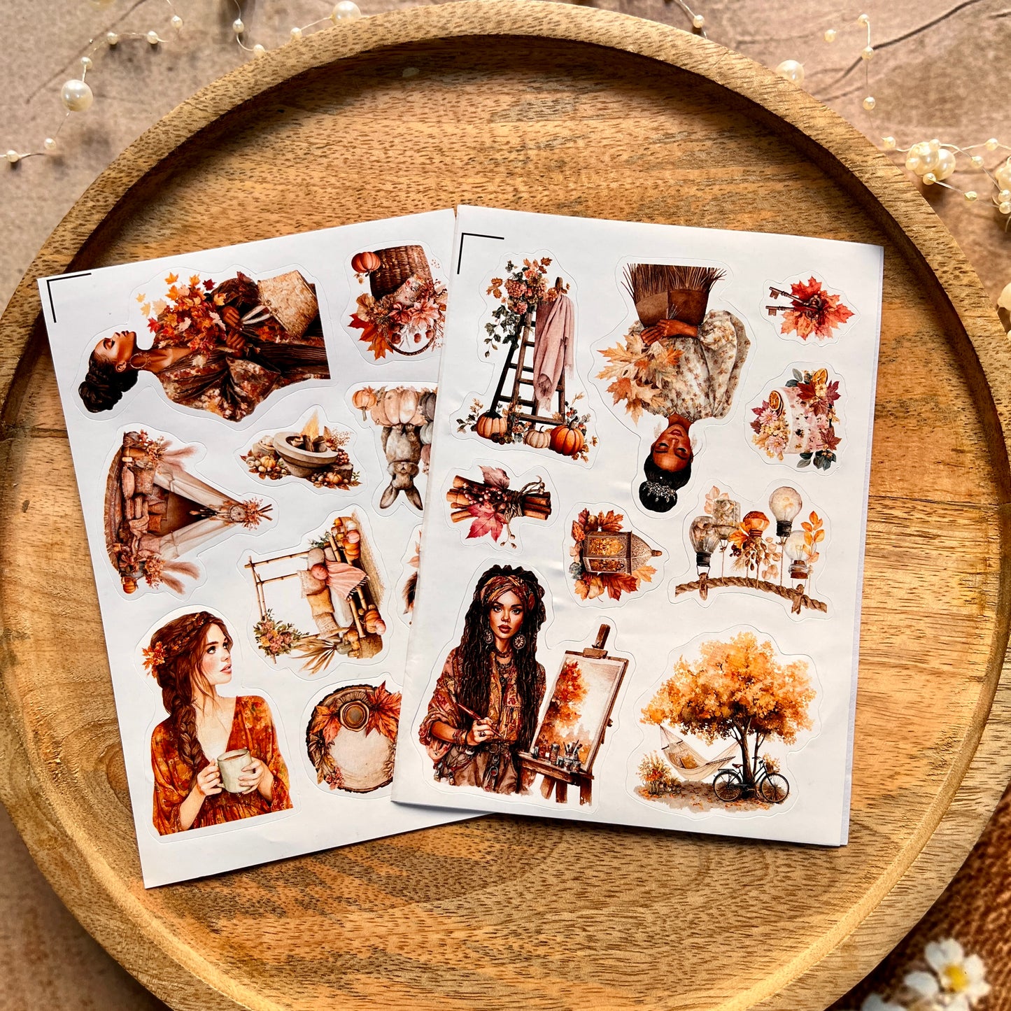 4 Sheets a Short Rest in Autumn Die-cut Sticker Sheets