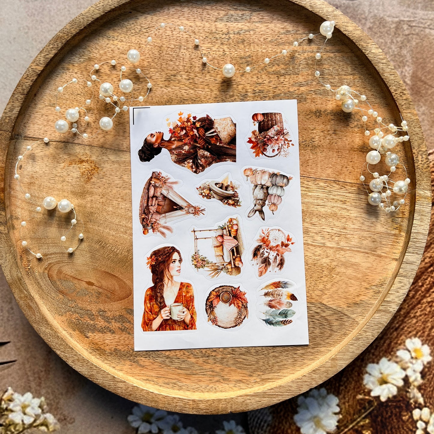 4 Sheets a Short Rest in Autumn Die-cut Sticker Sheets