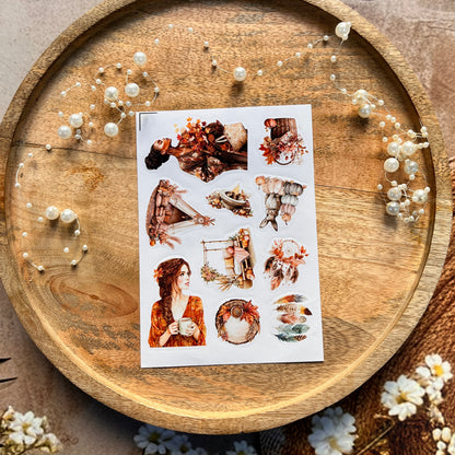 4 Sheets a Short Rest in Autumn Die-cut Sticker Sheets