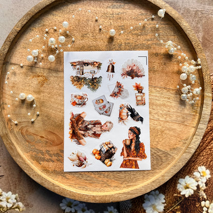 4 Sheets a Short Rest in Autumn Die-cut Sticker Sheets