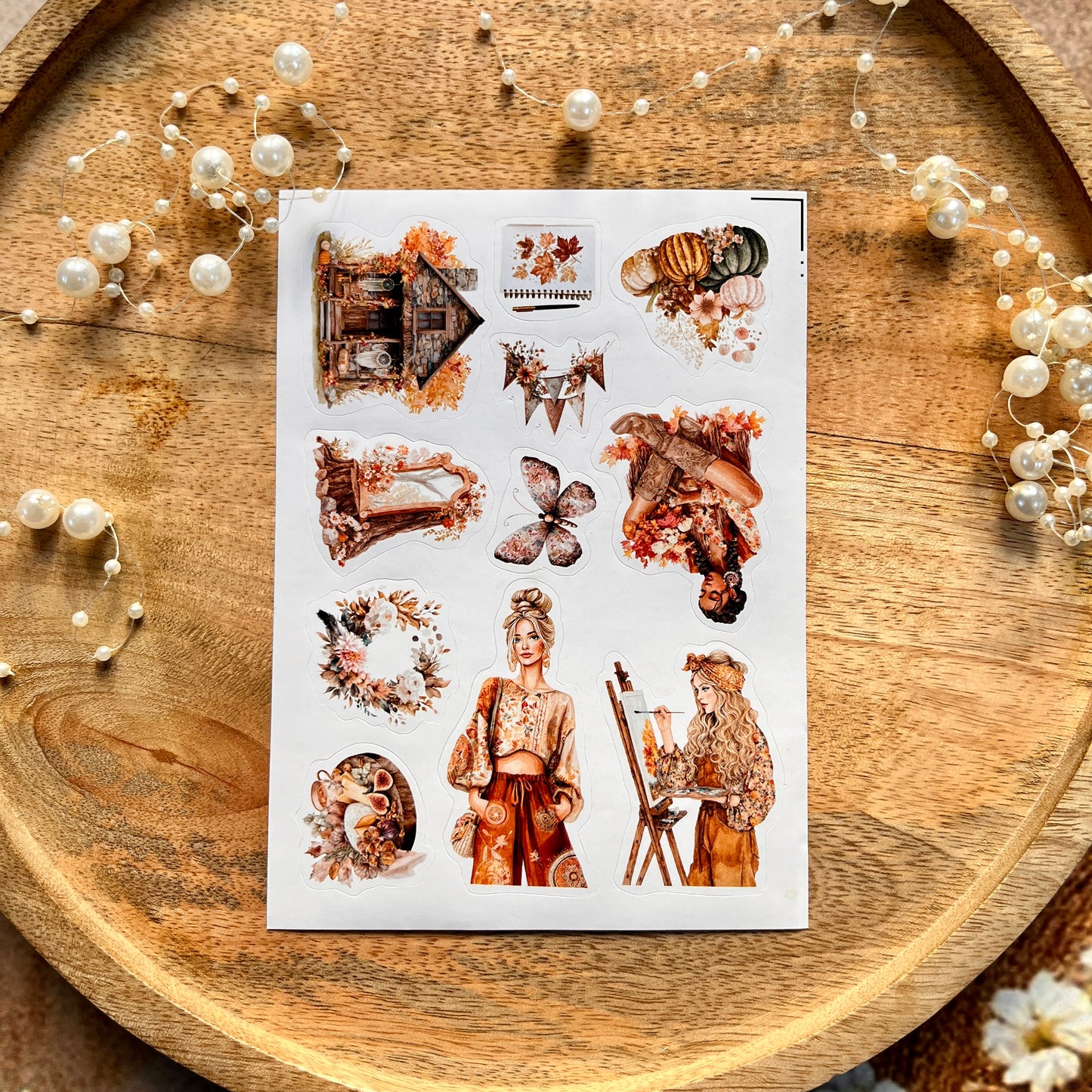 4 Sheets a Short Rest in Autumn Die-cut Sticker Sheets