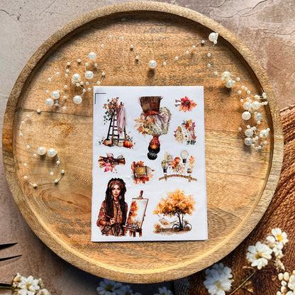 4 Sheets a Short Rest in Autumn Die-cut Sticker Sheets
