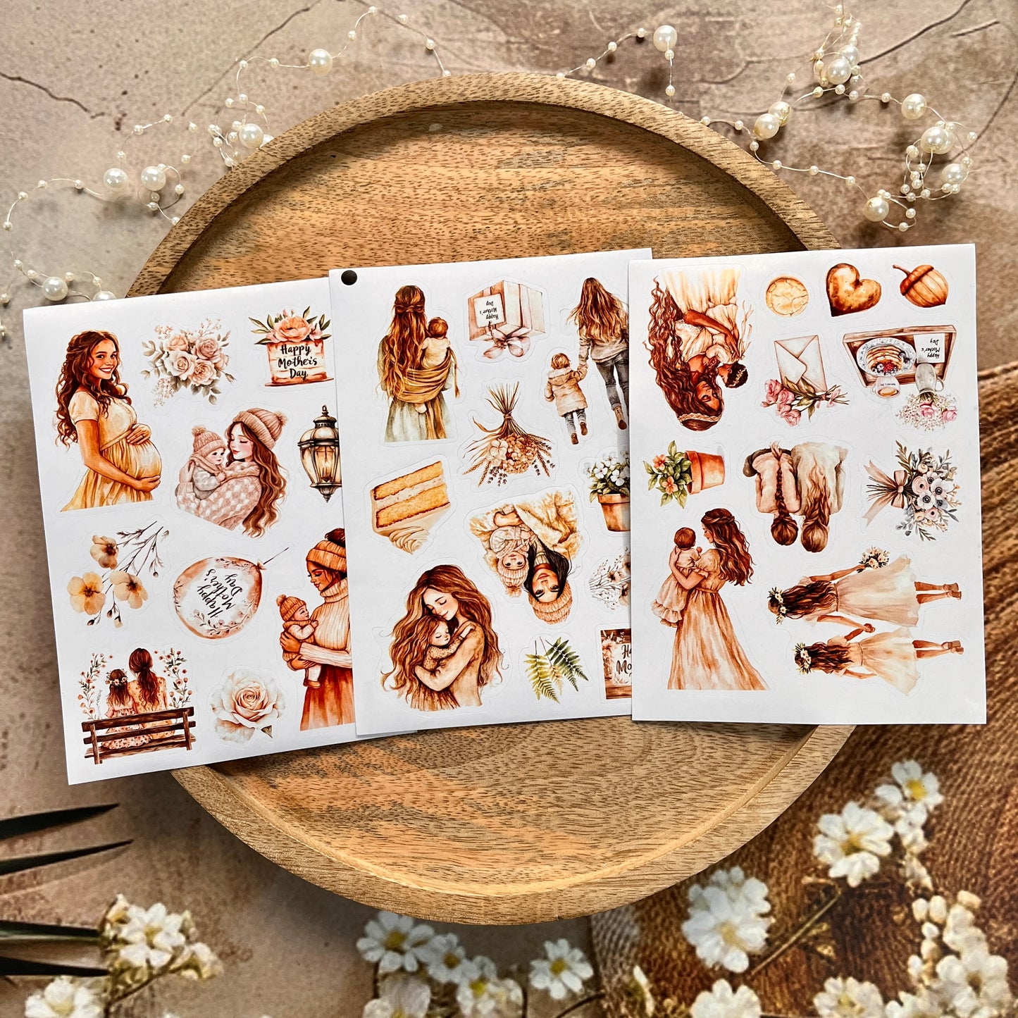 3 Sheets a Letter to My Mother Deco Die-cut Sticker Sheets