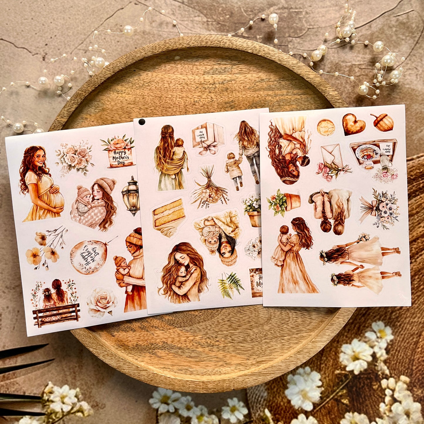 3 Sheets a Letter to My Mother Deco Die-cut Sticker Sheets