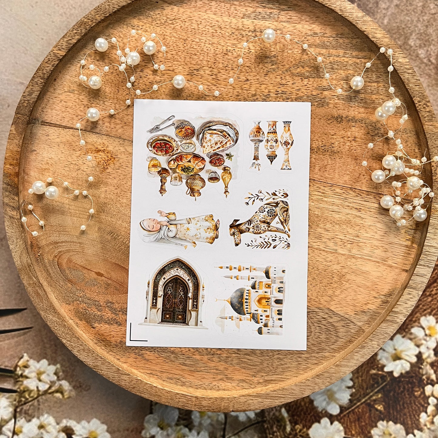 4 Sheets Eid Mubarak Ramadan Lantern Star and Moon Stickers