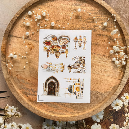 4 Sheets Eid Mubarak Ramadan Lantern Star and Moon Stickers