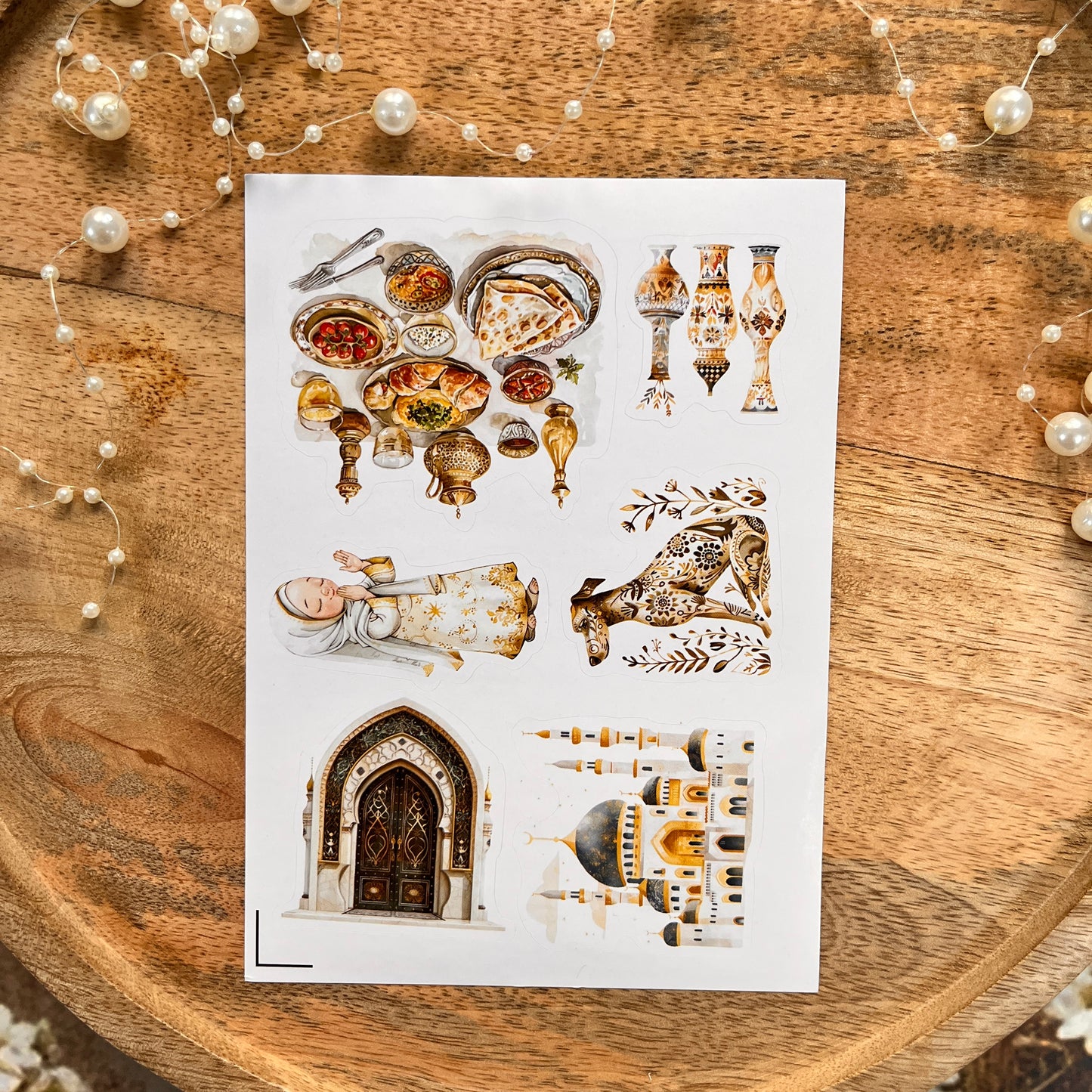 4 Sheets Eid Mubarak Ramadan Lantern Star and Moon Stickers