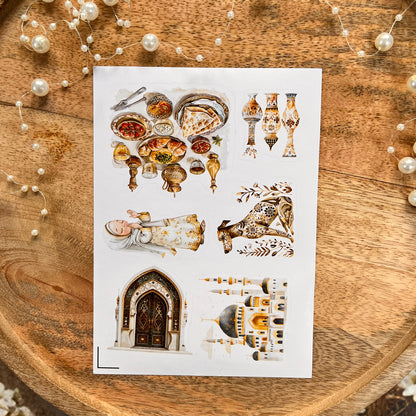 4 Sheets Eid Mubarak Ramadan Lantern Star and Moon Stickers