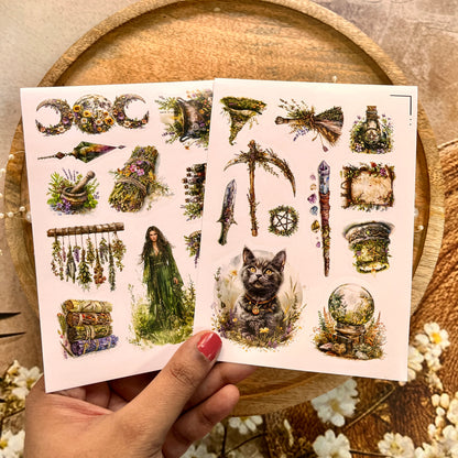 3 Sheets Vintage Emerald City Die Cut Stickers for Scrapbooking