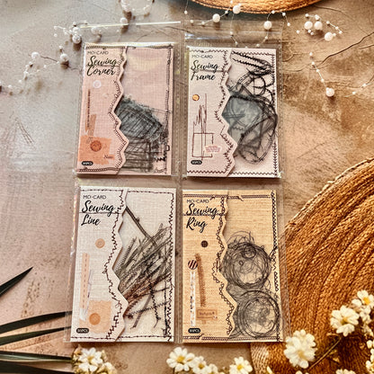 30 Pcs Sewing Studio Series Creative Sewing Thread Trace Scrapbooking Stickers