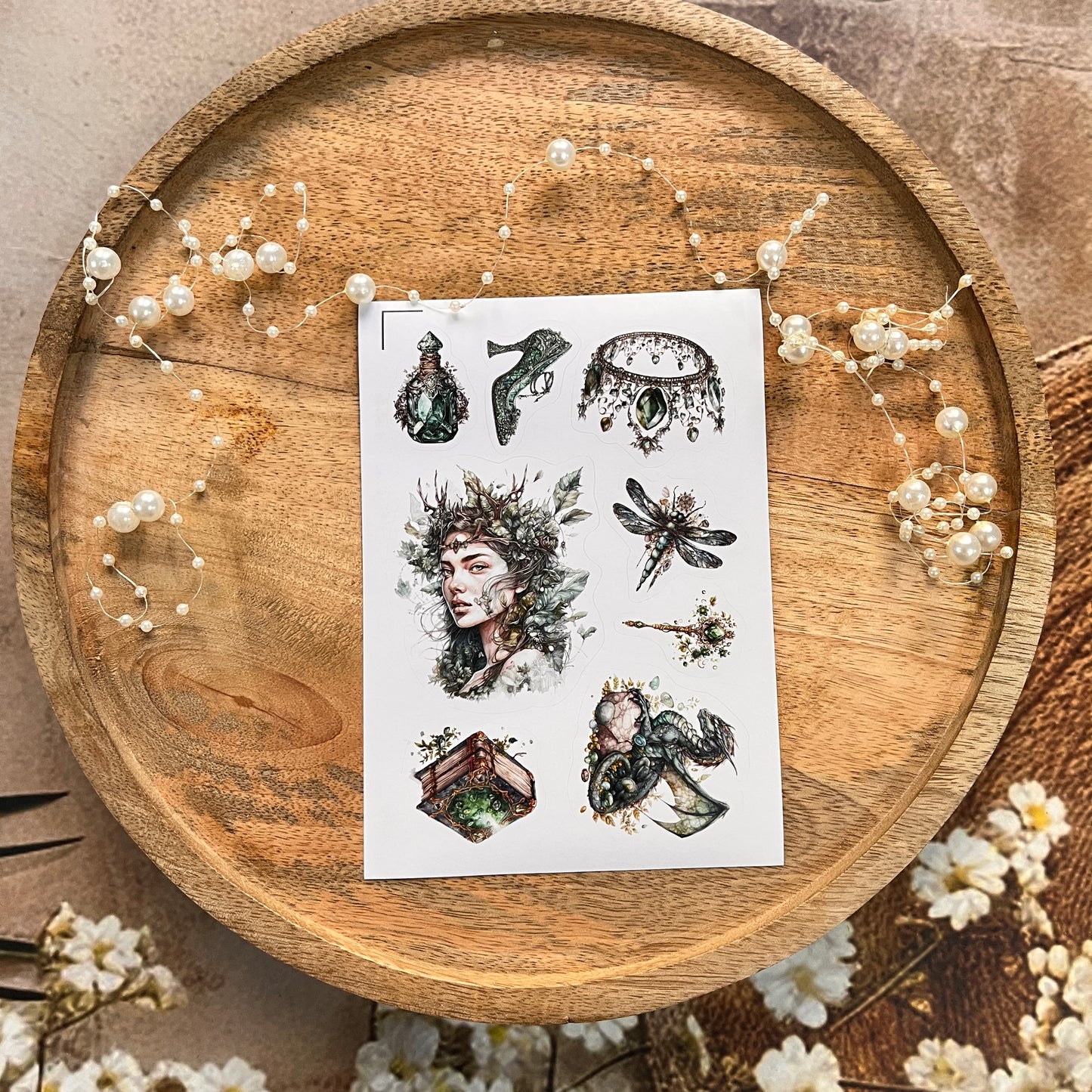 3 Sheets Vintage Emerald City Die Cut Stickers for Scrapbooking