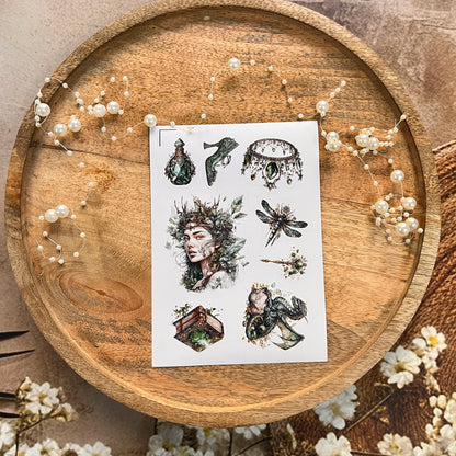3 Sheets Vintage Emerald City Die Cut Stickers for Scrapbooking