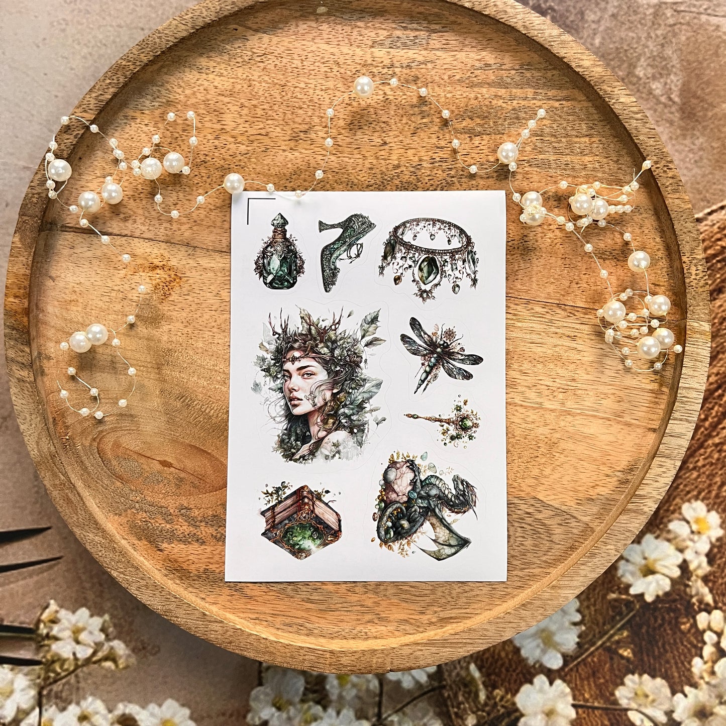 3 Sheets Vintage Emerald City Die Cut Stickers for Scrapbooking