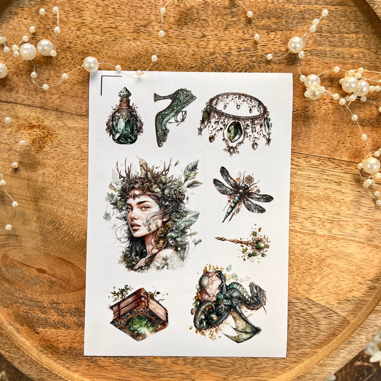 3 Sheets Vintage Emerald City Die Cut Stickers for Scrapbooking