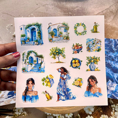 Mediterranean Summer Vibe Scrapbook Paper Set for Paper Craft