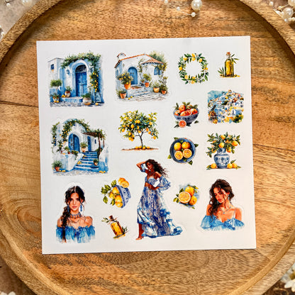 Mediterranean Summer Vibe Scrapbook Paper Set for Paper Craft