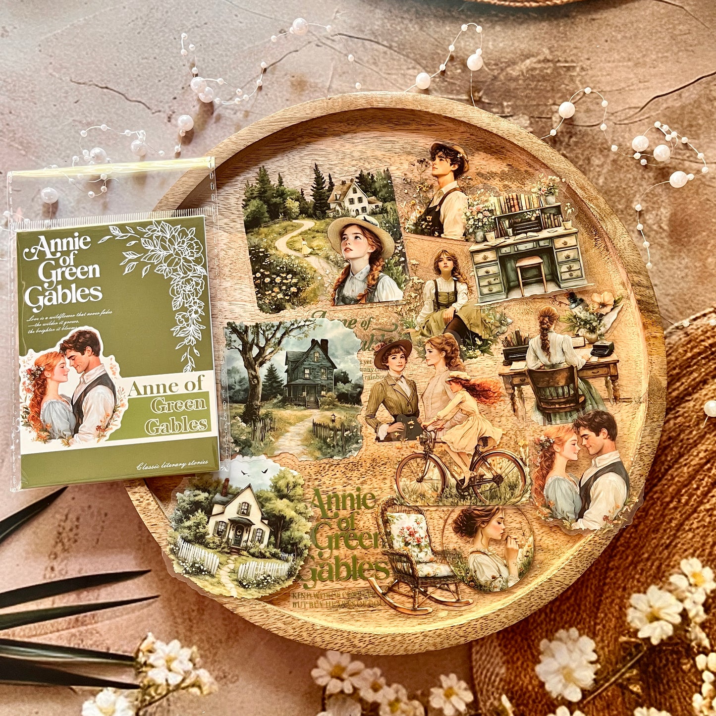 20 Pcs Literary Stories Series Classic Story Scenery Stickers for Journal