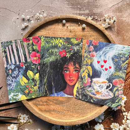 16 sheets Vintage Oil Painting Style Woodland Girls Forest Fairytale Scrapbook Paper
