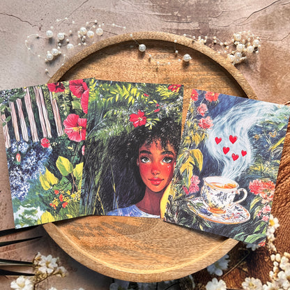 16 sheets Vintage Oil Painting Style Woodland Girls Forest Fairytale Scrapbook Paper